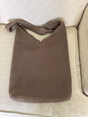 The Sak Classic Crochet Shoulder Bag in Taupe